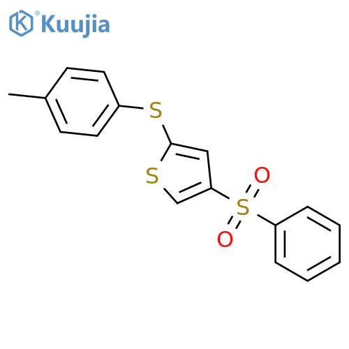 Thiophene, 2-[(4-methylphenyl)thio]-4-(phenylsulfonyl)- structure