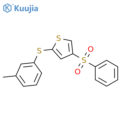 Thiophene, 2-[(3-methylphenyl)thio]-4-(phenylsulfonyl)- structure