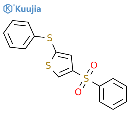 Thiophene, 4-(phenylsulfonyl)-2-(phenylthio)- structure