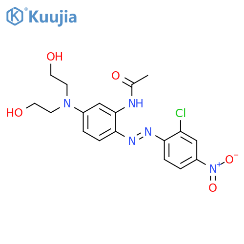 N-[5-[bis(2-hydroxyethyl)amino]-2-[(2-chloro-4-nitrophenyl)azo]phenyl]acetamide structure