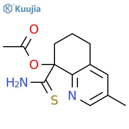 8-Quinolinecarbothioamide, 8-(acetyloxy)-5,6,7,8-tetrahydro-3-methyl- structure