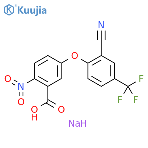 Benzoic acid, 5-[2-cyano-4-(trifluoromethyl)phenoxy]-2-nitro-, sodium salt (1:1) structure