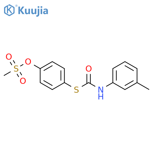 Carbamothioic acid, (3-methylphenyl)-, S-[4-[(methylsulfonyl)oxy]phenyl] ester (9CI) structure