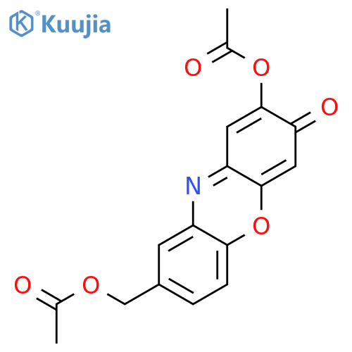 3H-Phenoxazin-3-one, 2-(acetyloxy)-8-[(acetyloxy)methyl]- structure