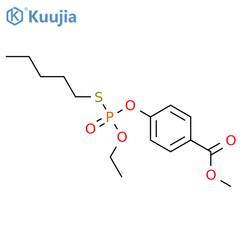 Benzoic acid, 4-[[ethoxy(pentylthio)phosphinyl]oxy]-, methyl ester structure