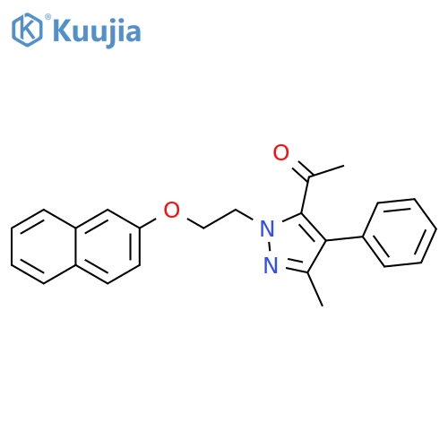 Ethanone,1-[3-methyl-1-[2-(2-naphthalenyloxy)ethyl]-4-phenyl-1H-pyrazol-5-yl]- structure