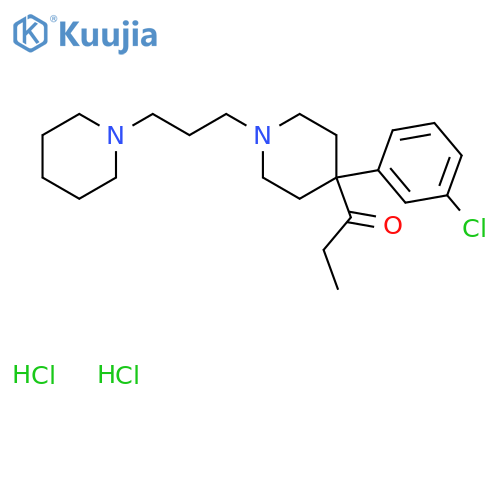 1-Propanone,1-[4-(3-chlorophenyl)-1-[3-(1-piperidinyl)propyl]-4-piperidinyl]-,hydrochloride (1:2) structure