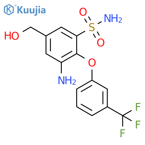 Benzenesulfonamide,3-amino-5-(hydroxymethyl)-2-[3-(trifluoromethyl)phenoxy]- structure