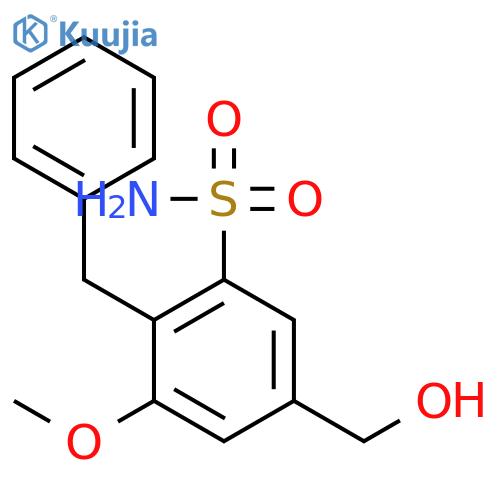 Benzenesulfonamide, 5-(hydroxymethyl)-3-methoxy-2-(phenylmethyl)- structure