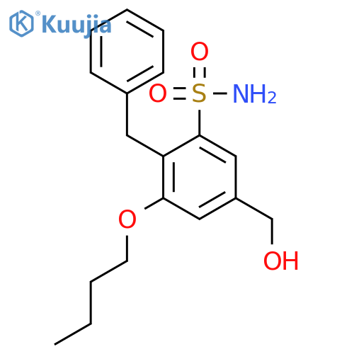 Benzenesulfonamide, 3-butoxy-5-(hydroxymethyl)-2-(phenylmethyl)- structure