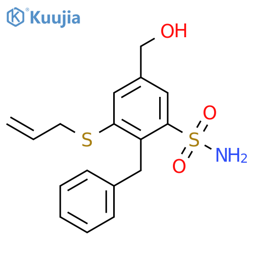 Benzenesulfonamide,5-(hydroxymethyl)-2-(phenylmethyl)-3-(2-propenylthio)- structure