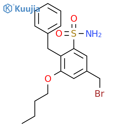 Benzenesulfonamide, 5-(bromomethyl)-3-butoxy-2-(phenylmethyl)- structure