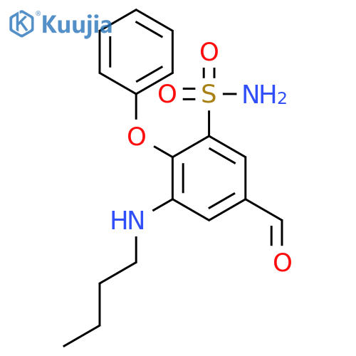 Benzenesulfonamide, 3-(butylamino)-5-formyl-2-phenoxy- structure