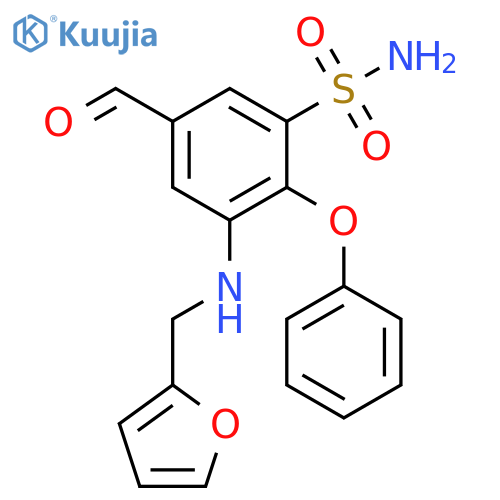 Benzenesulfonamide, 5-formyl-3-[(2-furanylmethyl)amino]-2-phenoxy- structure
