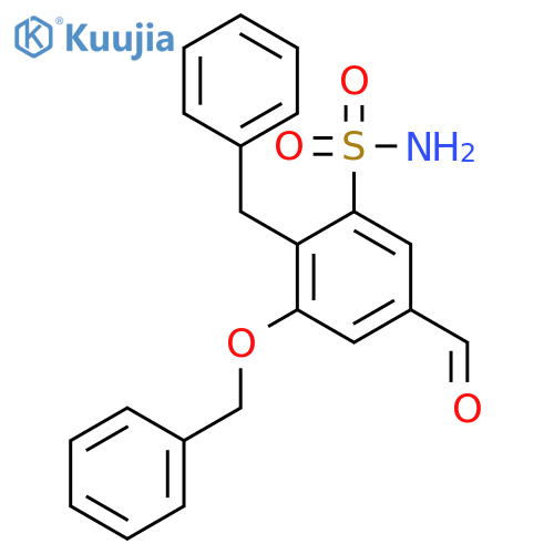 Benzenesulfonamide, 5-formyl-3-(phenylmethoxy)-2-(phenylmethyl)- structure