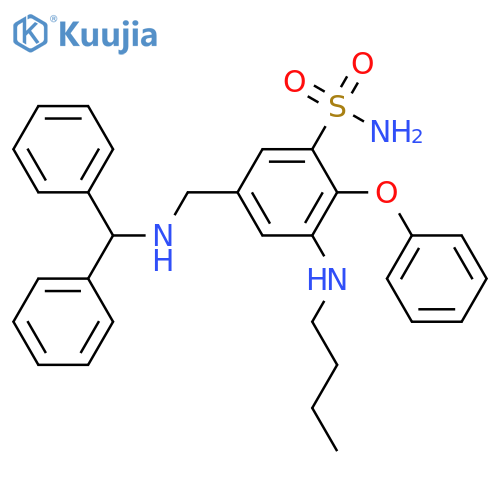 Benzenesulfonamide,3-(butylamino)-5-[[(diphenylmethyl)amino]methyl]-2-phenoxy- structure
