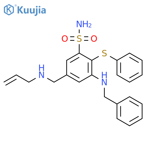 Benzenesulfonamide,3-[(phenylmethyl)amino]-2-(phenylthio)-5-[(2-propenylamino)methyl]- structure