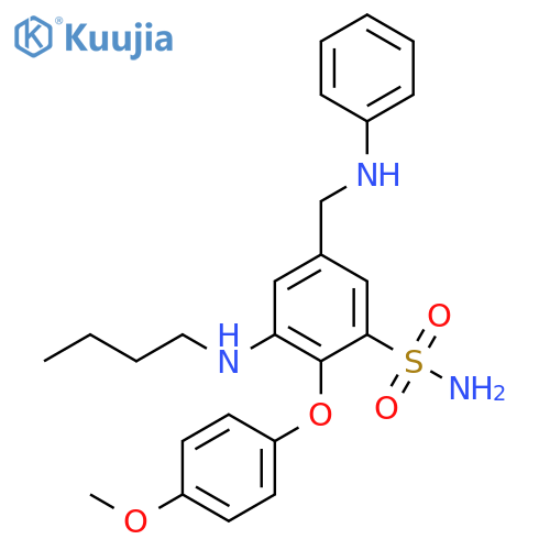 Benzenesulfonamide,3-(butylamino)-2-(4-methoxyphenoxy)-5-[(phenylamino)methyl]- structure