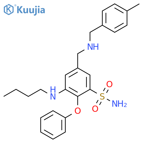 Benzenesulfonamide,3-(butylamino)-5-[[[(4-methylphenyl)methyl]amino]methyl]-2-phenoxy- structure