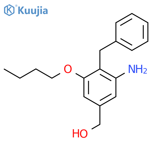 Benzenemethanol, 3-amino-5-butoxy-4-(phenylmethyl)- structure