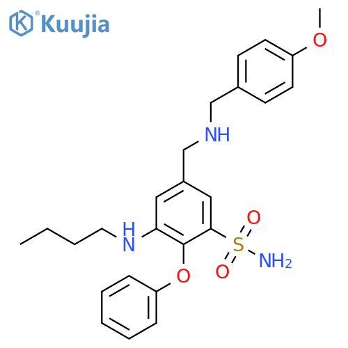 Benzenesulfonamide,3-(butylamino)-5-[[[(4-methoxyphenyl)methyl]amino]methyl]-2-phenoxy- structure