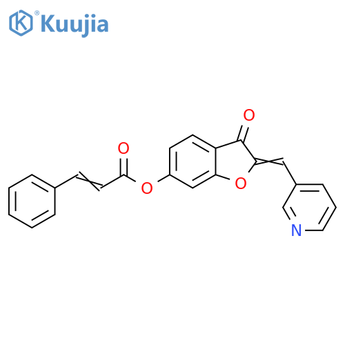 (2Z)-3-oxo-2-(pyridin-3-yl)methylidene-2,3-dihydro-1-benzofuran-6-yl (2E)-3-phenylprop-2-enoate structure