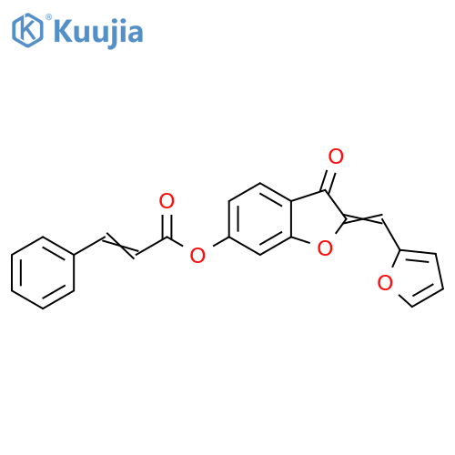 (2Z)-2-(furan-2-yl)methylidene-3-oxo-2,3-dihydro-1-benzofuran-6-yl (2E)-3-phenylprop-2-enoate structure