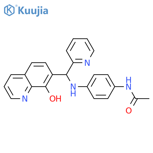N-(4-{(8-hydroxyquinolin-7-yl)(pyridin-2-yl)methylamino}phenyl)acetamide structure