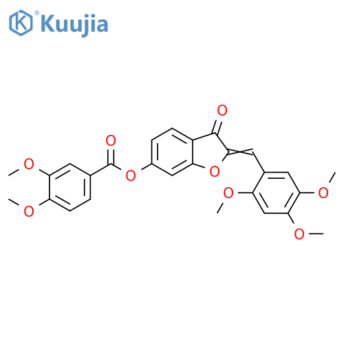 (2Z)-3-oxo-2-(2,4,5-trimethoxyphenyl)methylidene-2,3-dihydro-1-benzofuran-6-yl 3,4-dimethoxybenzoate structure