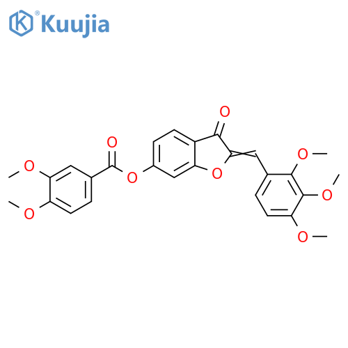 (Z)-3-oxo-2-(2,3,4-trimethoxybenzylidene)-2,3-dihydrobenzofuran-6-yl 3,4-dimethoxybenzoate structure