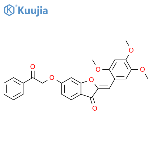 (2Z)-6-phenacyloxy-2-[(2,4,5-trimethoxyphenyl)methylidene]-1-benzofuran-3-one structure