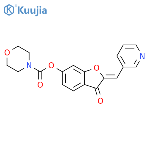 (2Z)-3-oxo-2-(pyridin-3-yl)methylidene-2,3-dihydro-1-benzofuran-6-yl morpholine-4-carboxylate structure