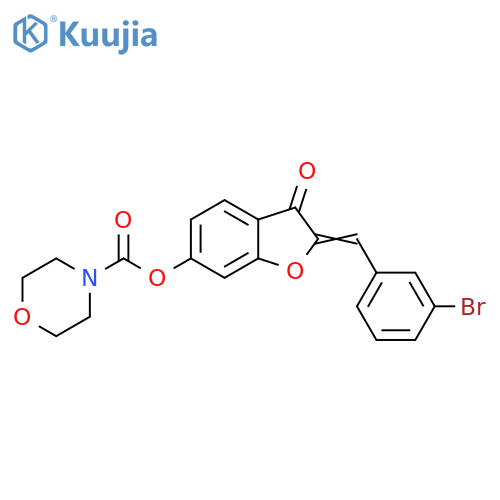 (2Z)-2-(3-bromophenyl)methylidene-3-oxo-2,3-dihydro-1-benzofuran-6-yl morpholine-4-carboxylate structure