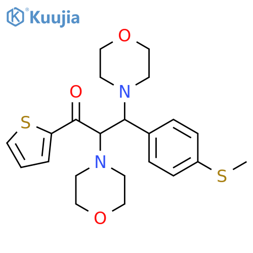 3-4-(methylsulfanyl)phenyl-2,3-bis(morpholin-4-yl)-1-(thiophen-2-yl)propan-1-one structure