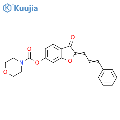 (2Z)-3-oxo-2-(2E)-3-phenylprop-2-en-1-ylidene-2,3-dihydro-1-benzofuran-6-yl morpholine-4-carboxylate structure