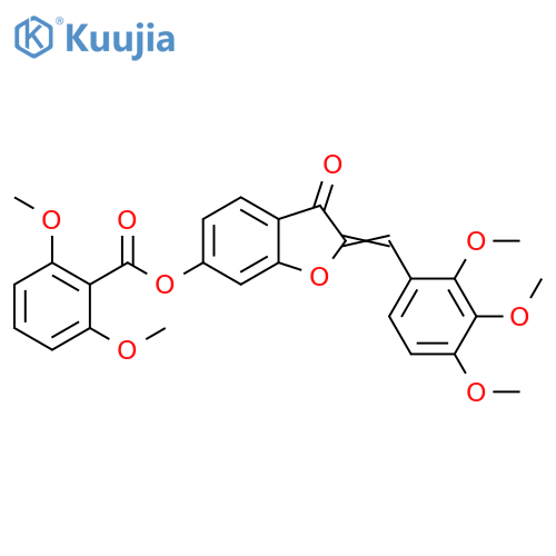 (2Z)-3-oxo-2-(2,3,4-trimethoxyphenyl)methylidene-2,3-dihydro-1-benzofuran-6-yl 2,6-dimethoxybenzoate structure