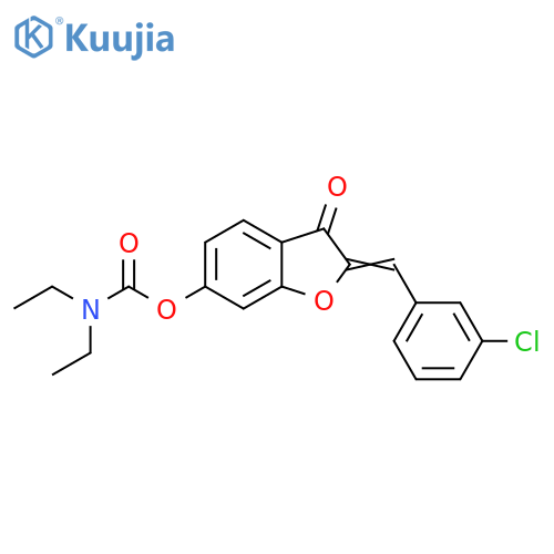 (2Z)-2-(3-chlorophenyl)methylidene-3-oxo-2,3-dihydro-1-benzofuran-6-yl N,N-diethylcarbamate structure