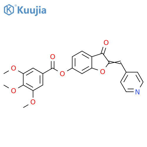 (2Z)-3-oxo-2-(pyridin-4-yl)methylidene-2,3-dihydro-1-benzofuran-6-yl 3,4,5-trimethoxybenzoate structure