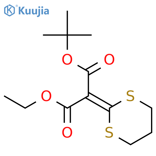 Propanedioic acid, 1,3-dithian-2-ylidene-, 1,1-dimethylethyl ethyl ester structure