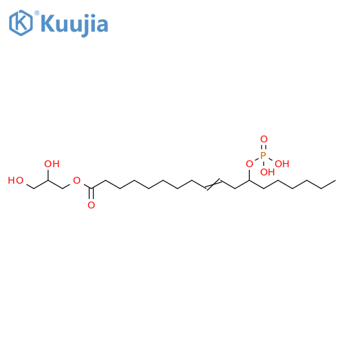 9-Octadecenoic acid, 12-(phosphonooxy)-, 1-(2,3-dihydroxypropyl) ester structure