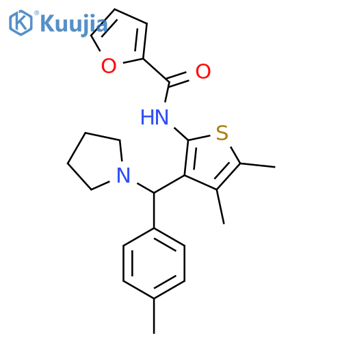 N-{4,5-dimethyl-3-(4-methylphenyl)(pyrrolidin-1-yl)methylthiophen-2-yl}furan-2-carboxamide structure