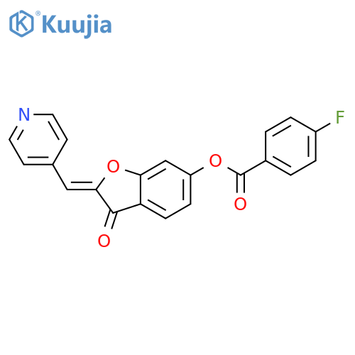 (2Z)-3-oxo-2-(pyridin-4-yl)methylidene-2,3-dihydro-1-benzofuran-6-yl 4-fluorobenzoate structure