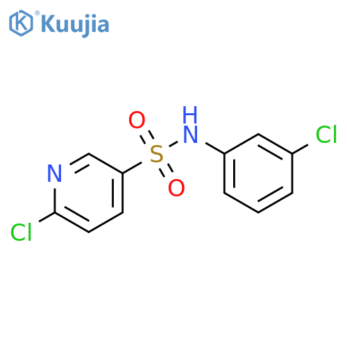 6-chloro-N-(3-chlorophenyl)pyridine-3-sulfonamide structure