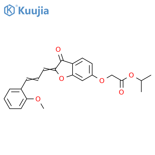 propan-2-yl 2-{(2Z)-2-(2E)-3-(2-methoxyphenyl)prop-2-en-1-ylidene-3-oxo-2,3-dihydro-1-benzofuran-6-yloxy}acetate structure