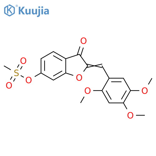 (2Z)-3-oxo-2-(2,4,5-trimethoxyphenyl)methylidene-2,3-dihydro-1-benzofuran-6-yl methanesulfonate structure