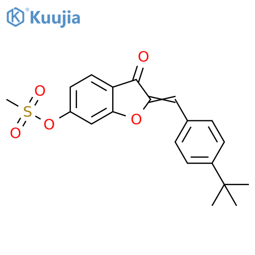 (2Z)-2-(4-tert-butylphenyl)methylidene-3-oxo-2,3-dihydro-1-benzofuran-6-yl methanesulfonate structure