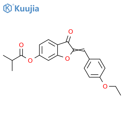 (2Z)-2-(4-ethoxyphenyl)methylidene-3-oxo-2,3-dihydro-1-benzofuran-6-yl 2-methylpropanoate structure