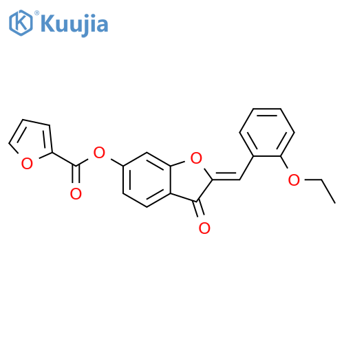 (2Z)-2-(2-ethoxyphenyl)methylidene-3-oxo-2,3-dihydro-1-benzofuran-6-yl furan-2-carboxylate structure