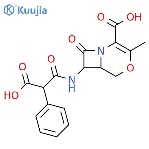 4-Oxa-1-azabicyclo[4.2.0]oct-2-ene-2-carboxylic acid,7-[(carboxyphenylacetyl)amino]-3-methyl-8-oxo- structure