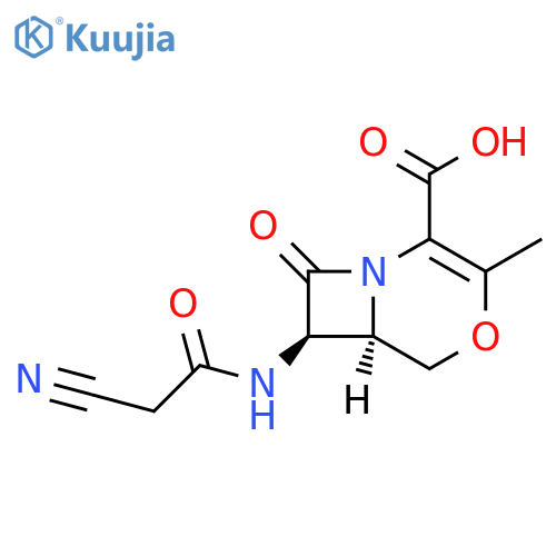 4-Oxa-1-azabicyclo[4.2.0]oct-2-ene-2-carboxylic acid, 7-[(2-cyanoacetyl)amino]-3-methyl-8-oxo-, (6R,7R)-rel- structure
